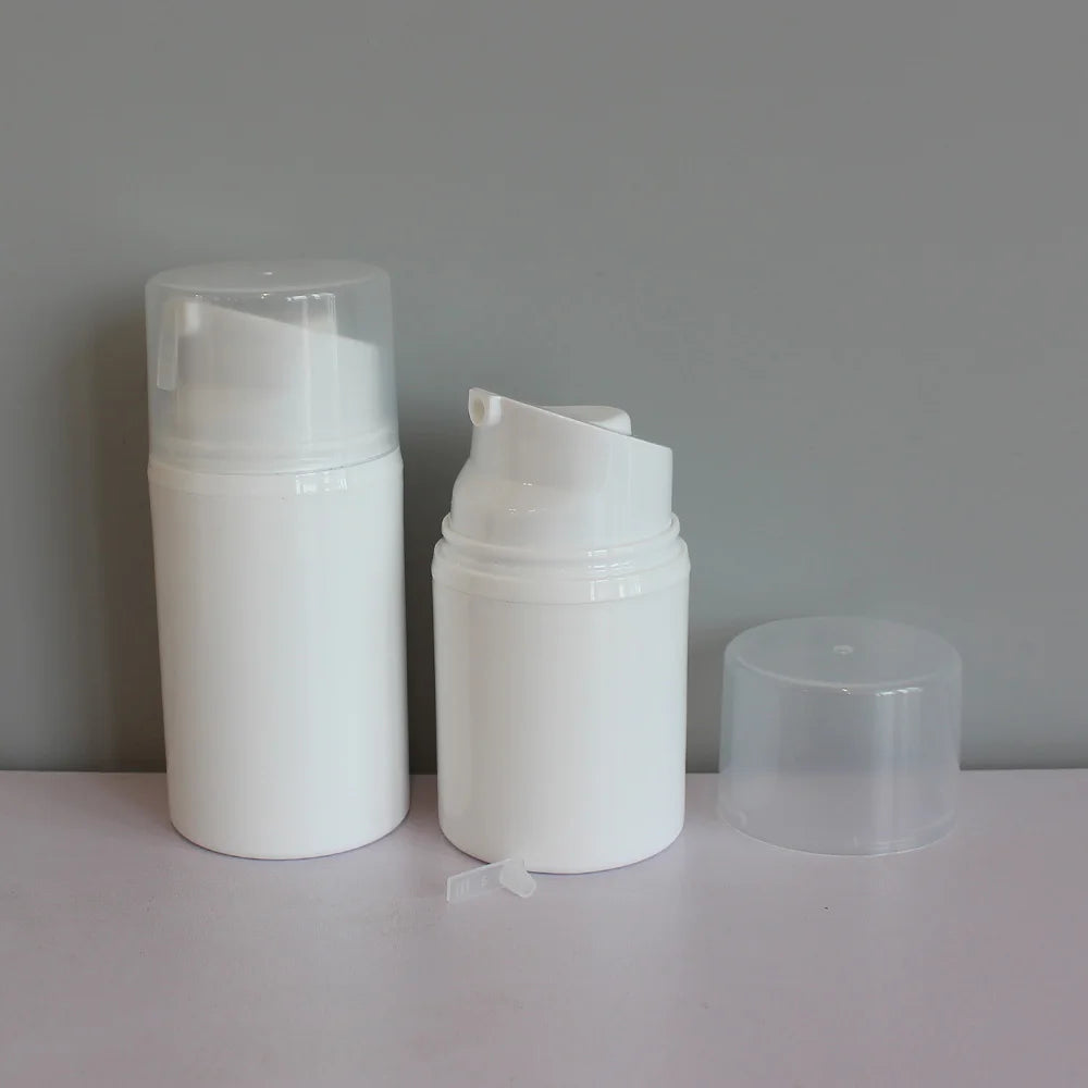 Empty White Lotion Cream PP Plastic 30ml 50ml 80ml 100ml 120ml 150ml Airless Pump Bottles Wholesale M888 - 图片 2