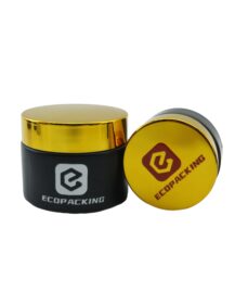 Luxury Custom 30g 50g 100g Frosted Black Skincare Facial Glass Cream Jars Cosmetic Jar with Screw Lids