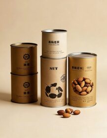 Food Grade Paper Tube with Inner Lining Food Safe Cylinder Packaging for Cookies Nuts and Baby Snacks
