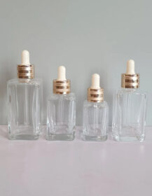 High Quality 100ml 75ml 50ml 30ml Transparent Glass Dropper Bottle Luxury Essential Oil square Glass Bottle