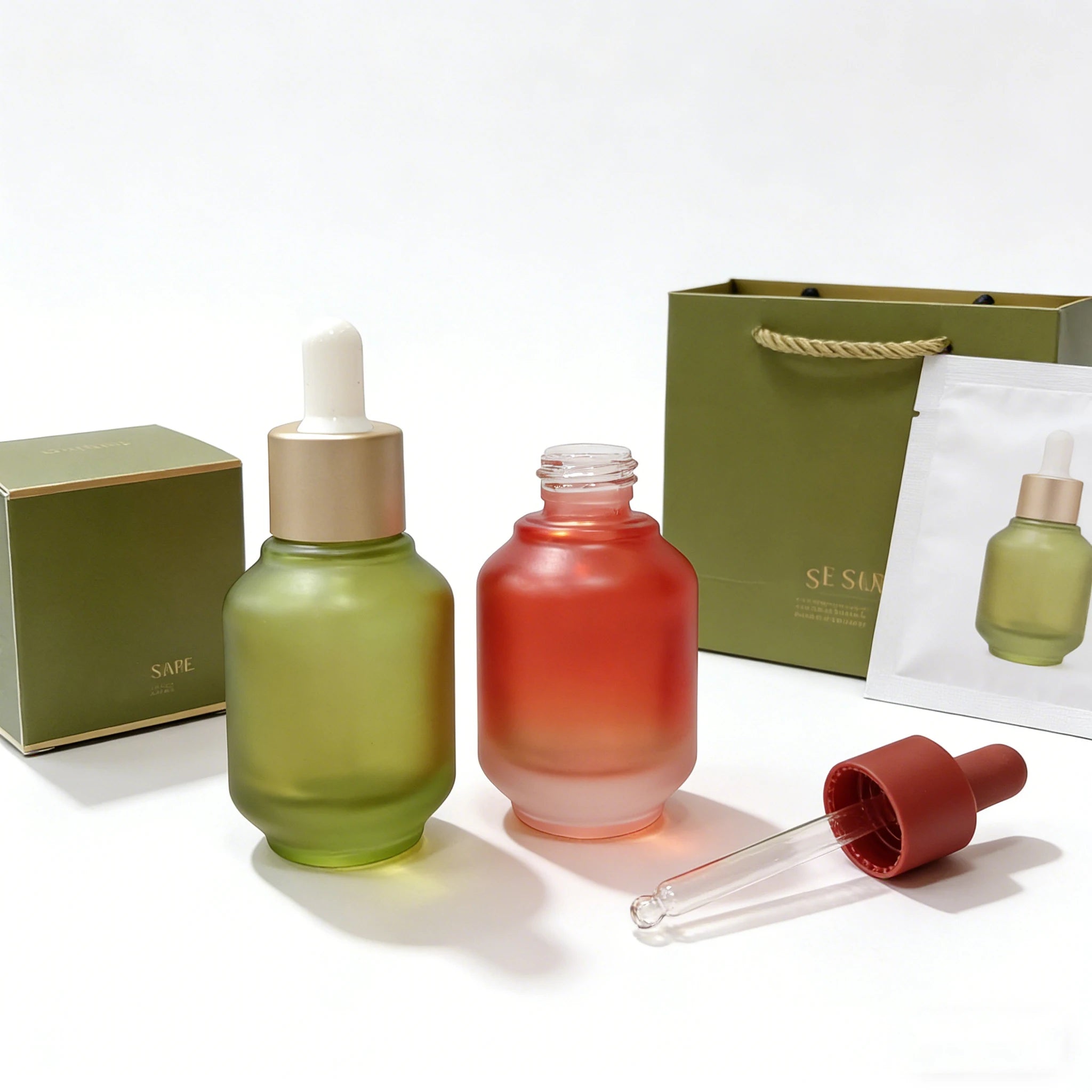 Wholesale 1oz Glass Essential Oil Serum Dropper Essence 30ml Glass Bottle with Dropper Lid for Cosmetic Packaging - 图片 4