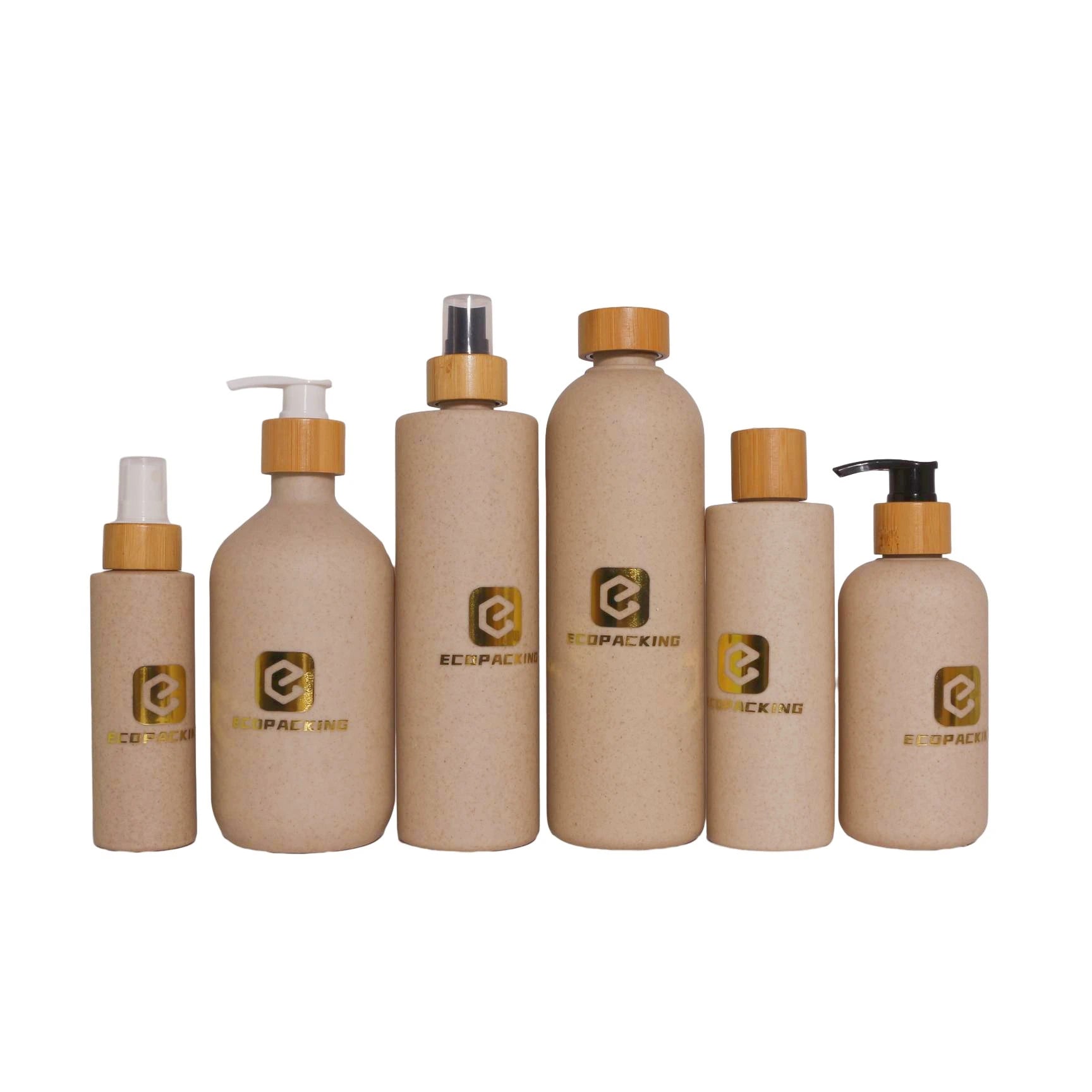 Eco Friendly Shampoo Bottle 30ml 40ml 50ml 60ml 100ml 500ml Biodegradable Wheat Straw Shower Gel Bottle for Body Wash FFF8888 - 图片 8