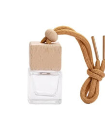 Luxury Empty Square Transparent Hanging Car Perfume Glass Bottle 6ml 8ml 10ml Glass Car Diffuser Bottle
