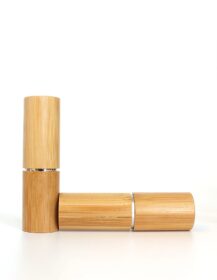 Eco Friendly Natural Cosmetic Bamboo Lip Stick Tube 5g Wooden Lip Balm Containers Packaging