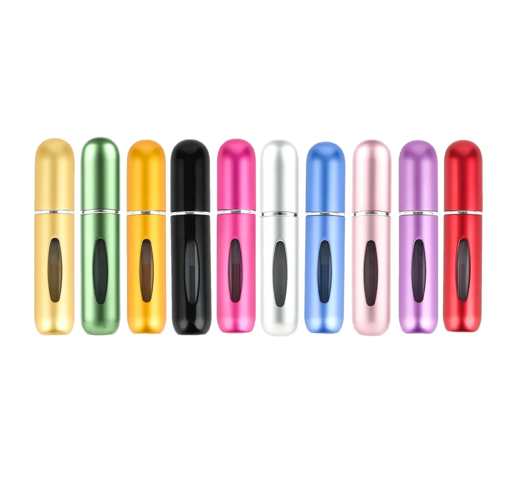 Wholesale 5ml 8ml 10ml Travel Size Refillable Empty Aluminum Spray Perfume Atomizer Bottle Portable Bottom Filling