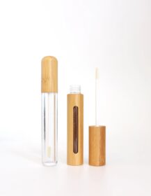 Custom Eco Friendly Cosmetic Container Bamboo Lipgloss Tube and Packaging Wholesale