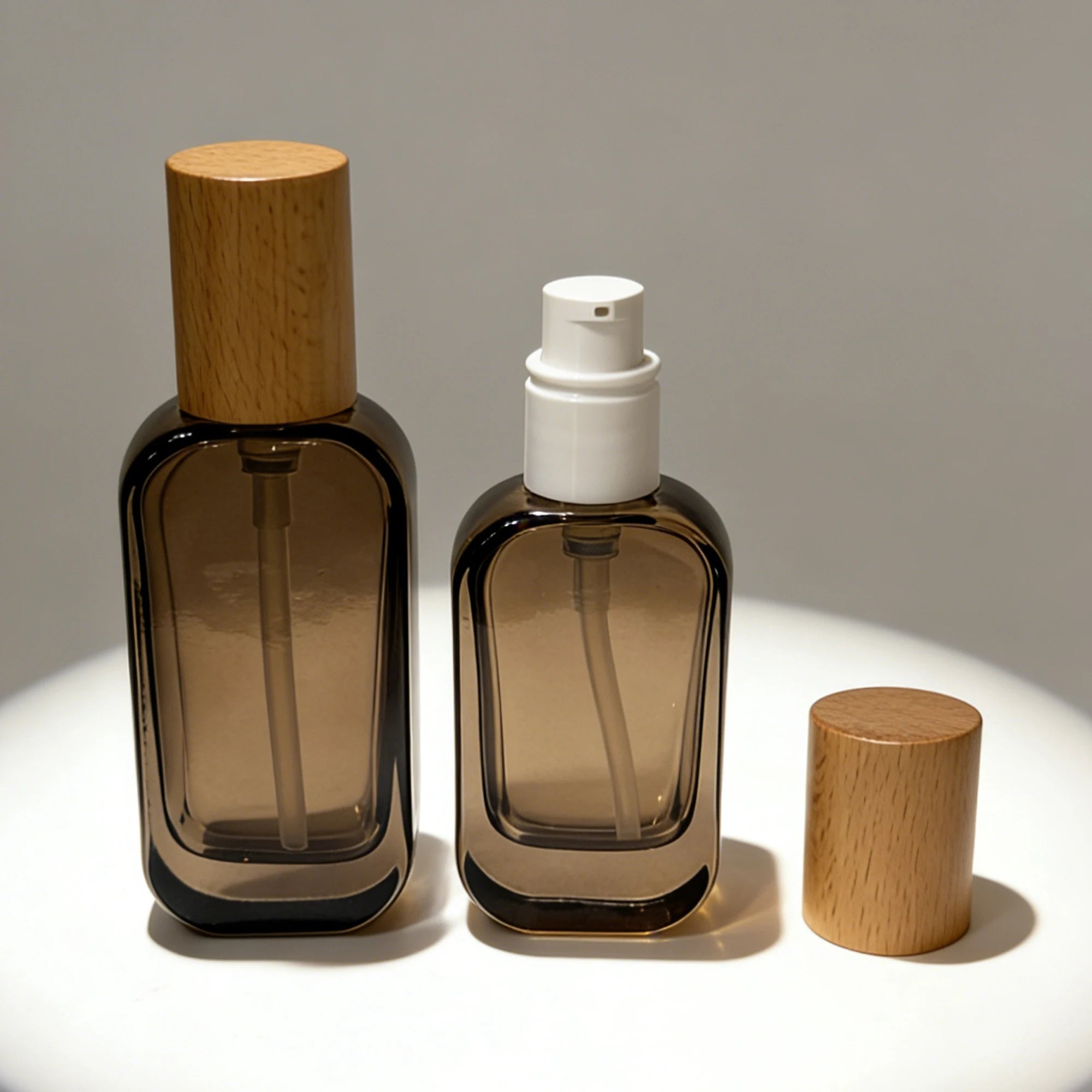 Customizable Gradient Orange Glass Skincare Bottles Jars-Logo Printed Cosmetic Packaging Pump/Screw Cap Square Skin Care Serum - 图片 4