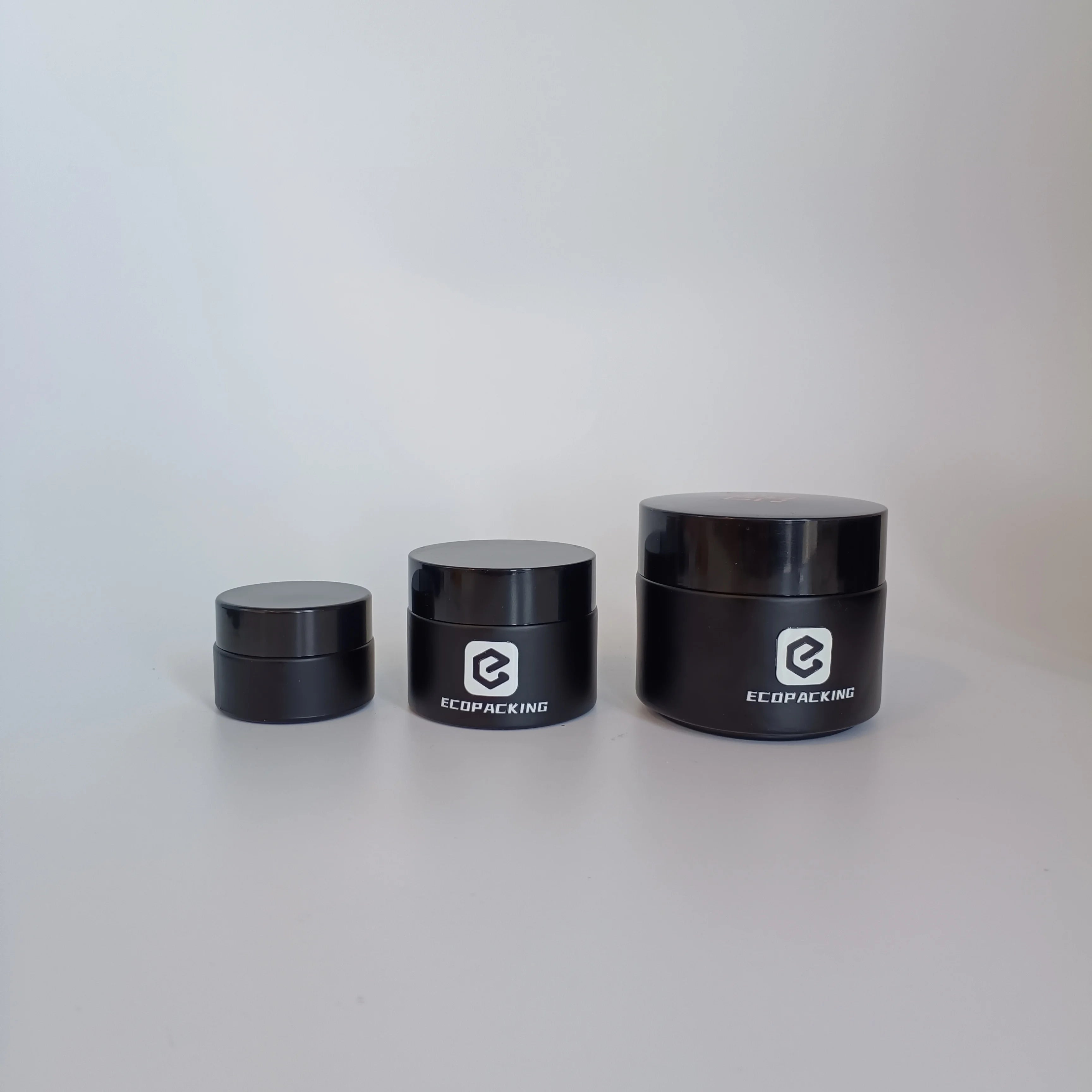 In Stock Body Lotion Face Cream Body Butter Jar 5g 10g 15g 20g 30g 50g 100g 200g Matte Black Glass Jar M888 - 图片 5