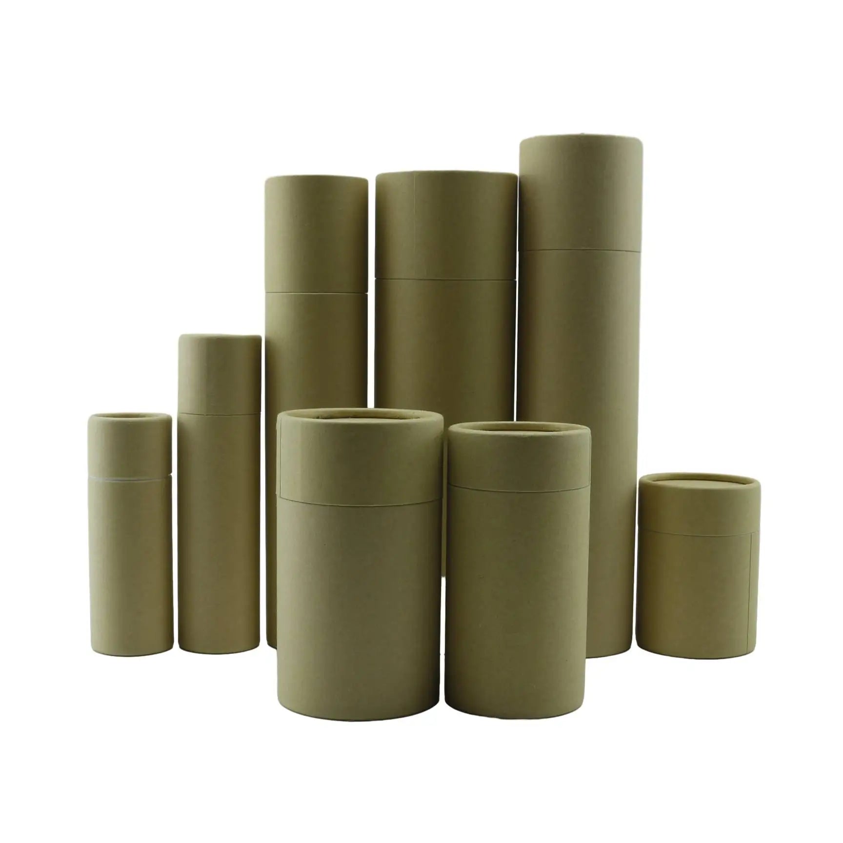Recycled Customized Paper Waterproof Round Cardboard Hair Wax Cream Packaging Cosmetic Jar Cylinder Kraft Paper Tube Paper