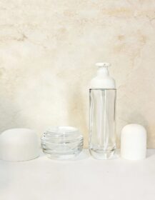High Quality Glass Pump Bottle Cream Jar Set Luxury Cosmetic Packaging for Serum and Face Cream