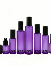 5ml-100ml Custom Flat Glass Lotion Pump Bottle with Pump Spray Dropper Cap for Face Cream Skin Care Serum Facial Cleanser Carton