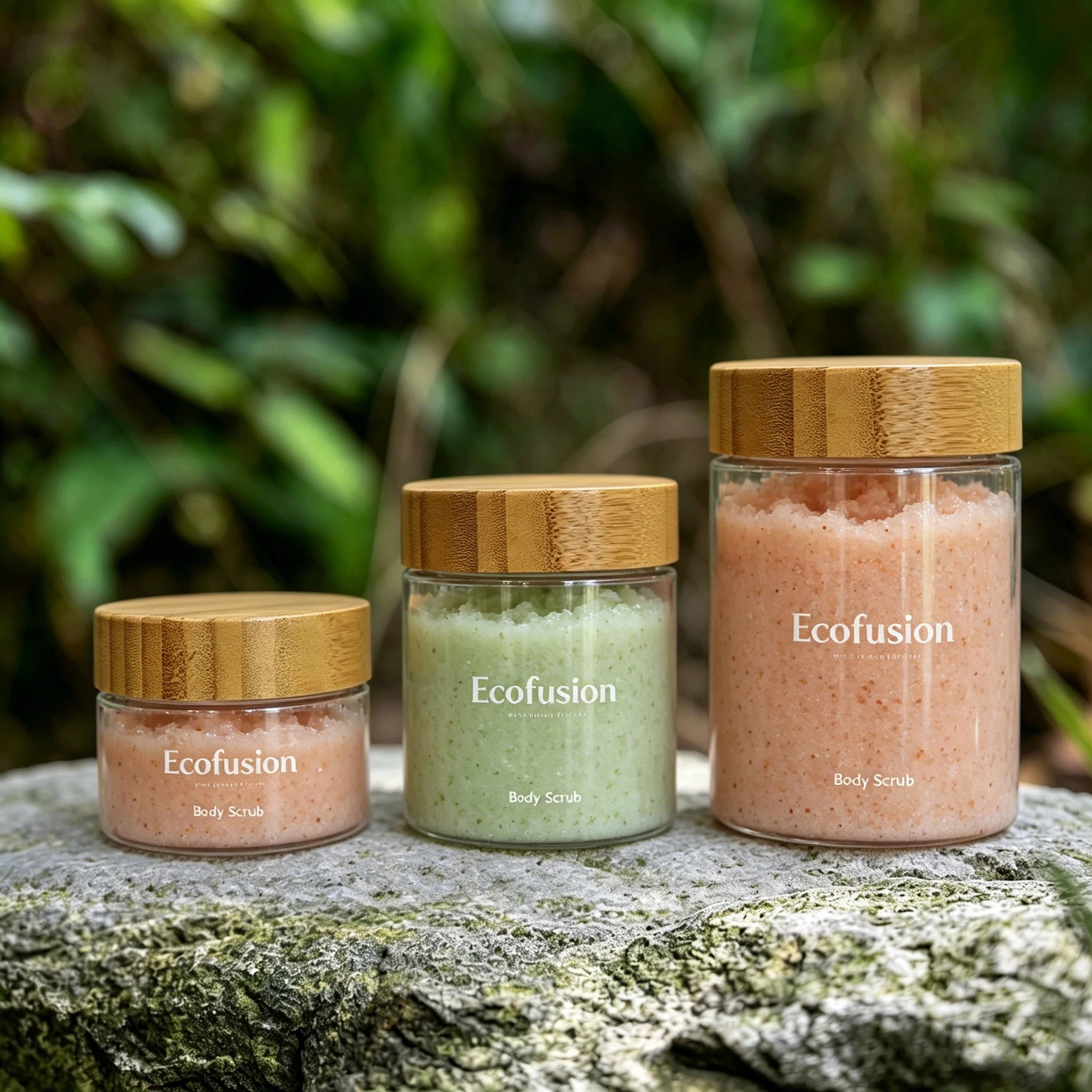Eco Friendly Skincare Body Scrub PET Plastic Cosmetic Butter Cream Jar with Bamboo Lid Packaging - 图片 2