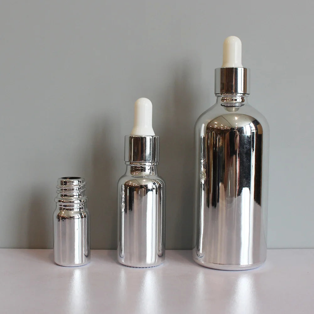 Custom Essential Oil Bottle 5ml 10ml 20ml 30ml 50ml 100ml Gold Plating Serum Glass Dropper Bottle With gold Cap Lid - 图片 6