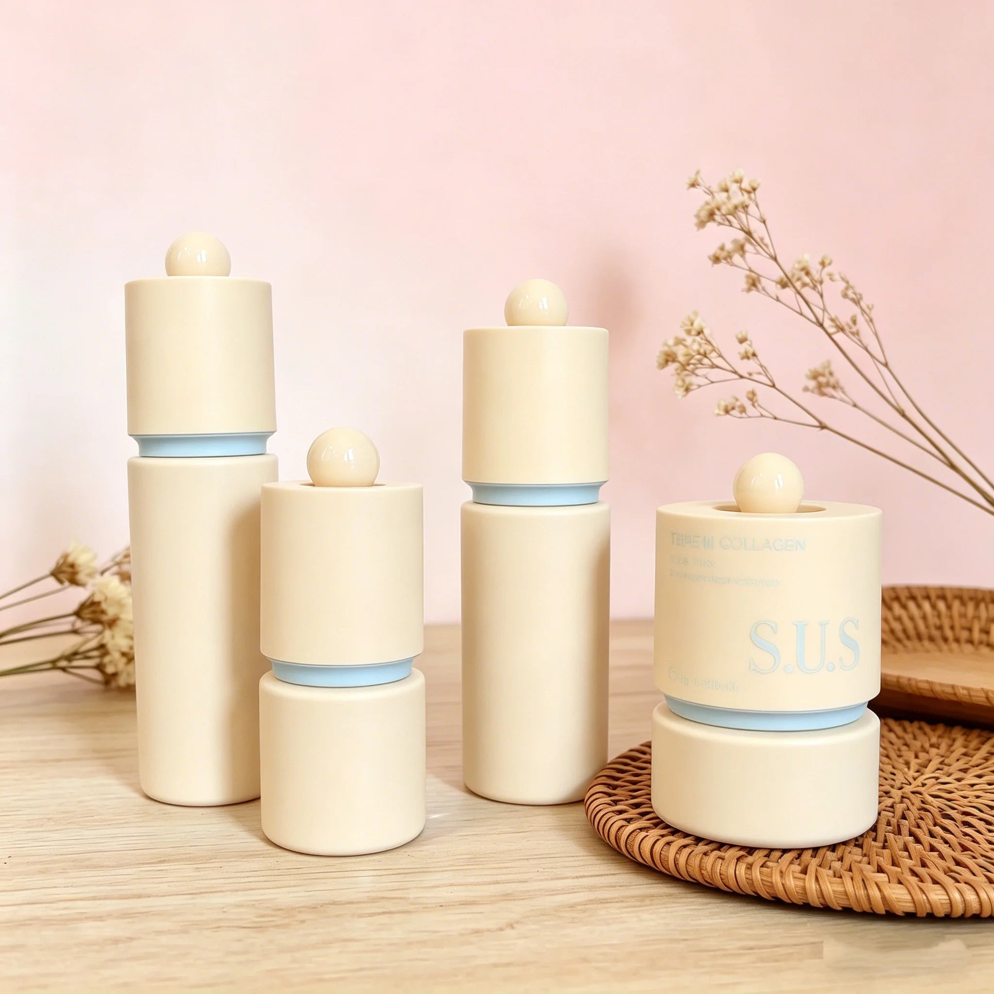Luxury Thick Base Glass Serum Bottle, Tall Cap High-End Cosmetic Pump Bottle 30ml 50ml 100ml 120ml Skincare Wholesale - 图片 2