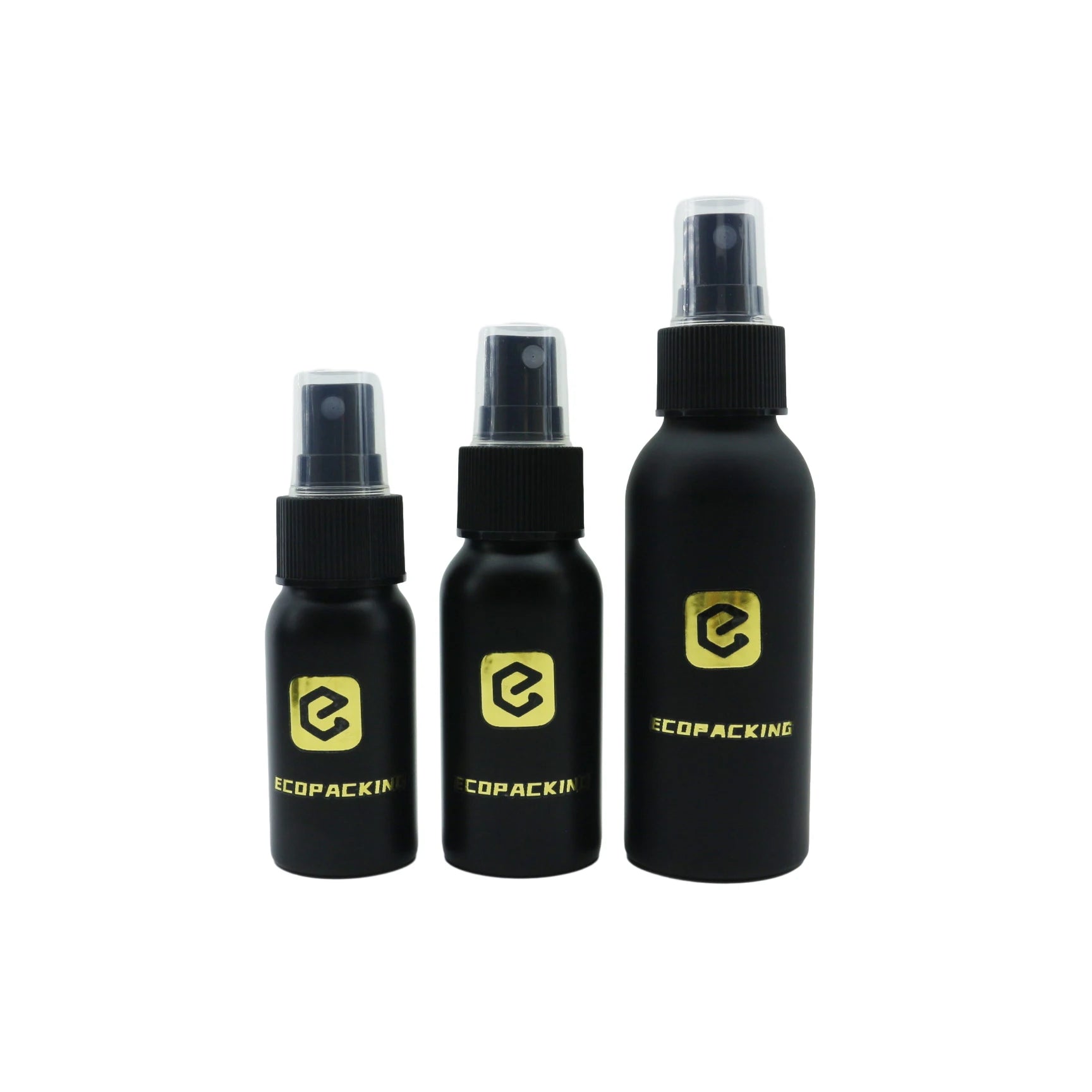 Matte Black 30ml 50ml 100ml Cosmetic Aluminum Perfume Bottle with Black Plastic Spray Lid - 图片 3