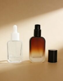 Empty Clear Glass Dropper Bottles 30ml 50ml 100ml 120ml with Pump for Skincare Cosmetic Packaging