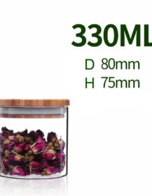 Kitchen High Quality Storage Glass Spice Jar with Bamboo Lids