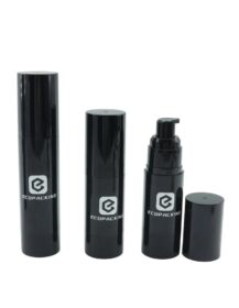 15ml 30ml 50ml Black Cosmetic Lotion Refillable Airless Pump Bottle Luxury Plastic Black Airless Pump Bottle