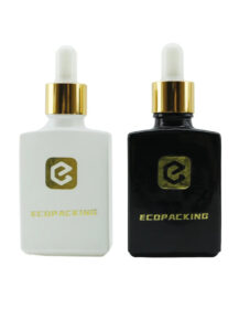 square Rectangle Luxury Frosted Matte White Black Dropper 15ml 30ml 50ml 100ml Glass Dropper Bottles for Serum Essential Oil