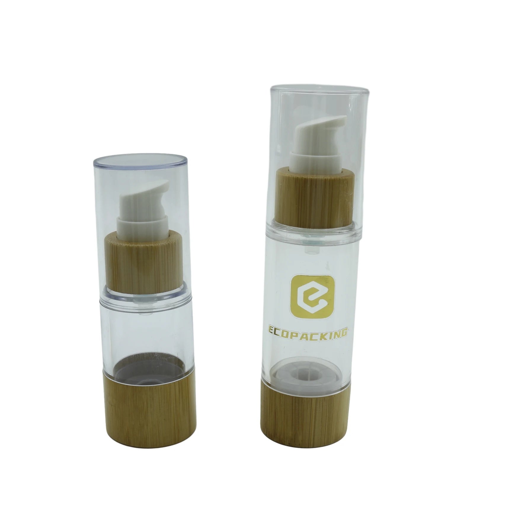 Eco-friendly Bamboo Airless Lotion Pump Bottle 15ml 30ml 50ml 100ml for Cosmetic Packaging - 图片 2