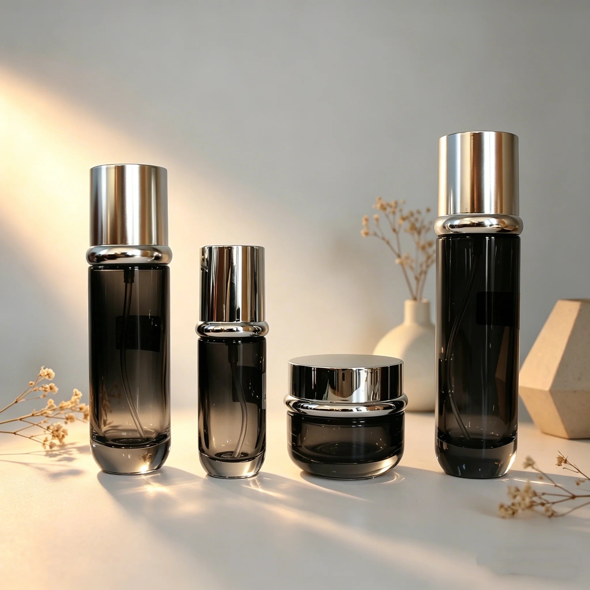 Custom High Grade 120ml 100ml 40ml 50g 30g Empty Glass Bottle and Jar for Cosmetic Beauty Packaging - 图片 3