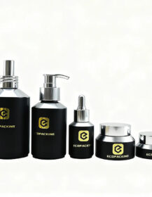 Wholesale Custom Color Glass Slanted Shoulder Lotion Bottle with Pump for Skin Care Cream & Mascara Custom Logo