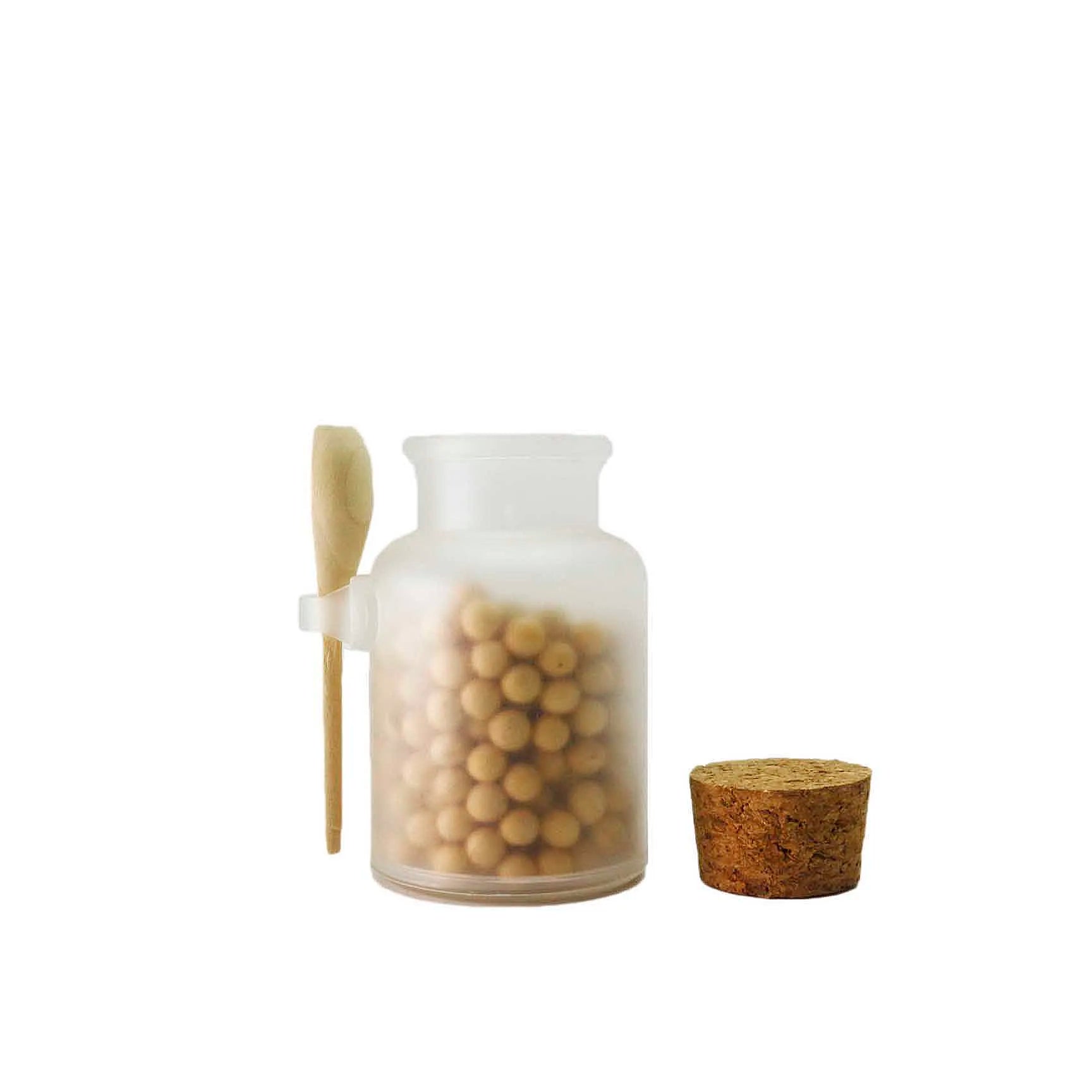 100ml 200ml 300ml 500ml Frosted ABS Plastic Bath Salt Jar with Spoon for Body Scrub Container - 图片 5