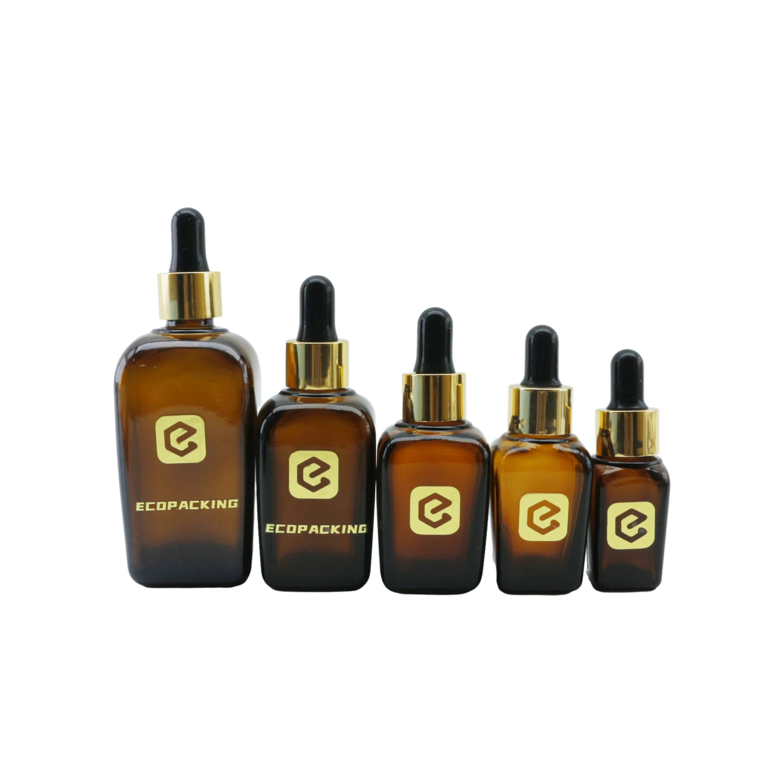 10~50ml 100ml Square Dark Amber Glass Dropper Bottles With Glass Dropper Natural Wooden Tincture Bottles With Eye Droppers - 图片 2