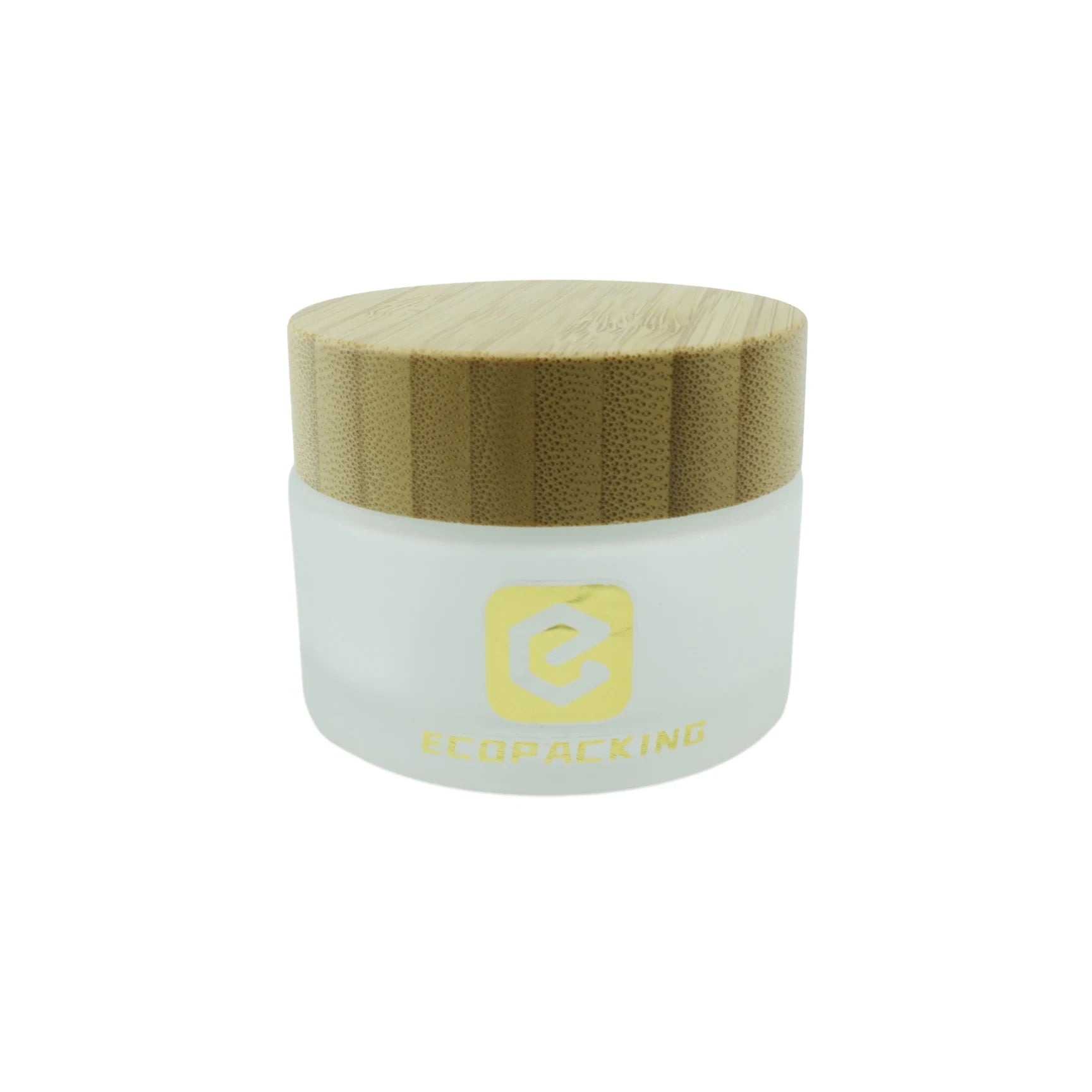High Quality Cosmetic 5g 15g 30g 50g 100g Empty clear Frosted Glass Cream Jar with Bamboo Lid - 图片 5