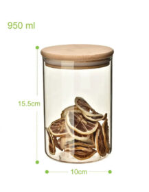 Customized 950ml Airtight Glass Storage Jar with Bamboo Lid for Storing Candy and Chocolate Minimum Order 100pcs