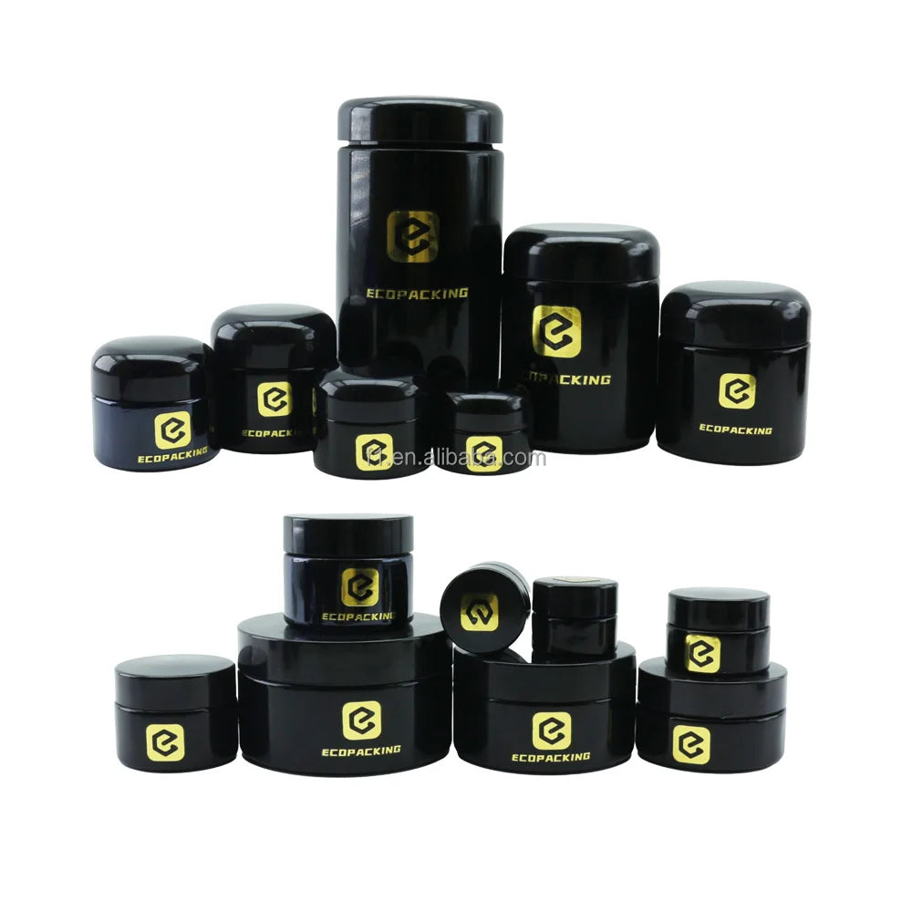 Wide Mouth 32 oz 16 oz 8 oz Black UV Violet Food Glass Jars with Lids - 图片 6