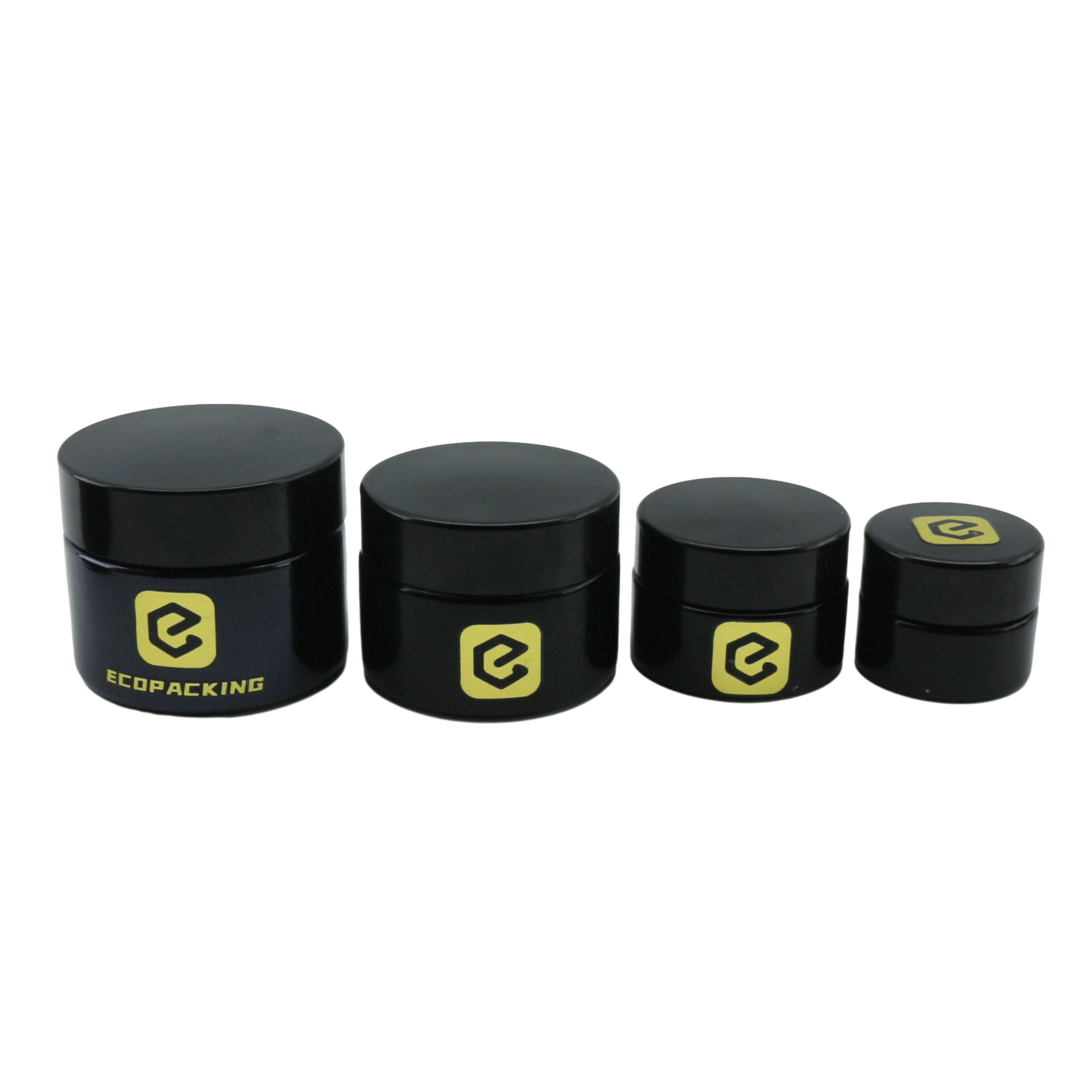 Luxury Black Cream Jars 5ml 15ml 30ml 50ml 100ml 200ml 250ml 500ml 1000ml Uv Cosmetic Glass Container Jar C888 - 图片 6