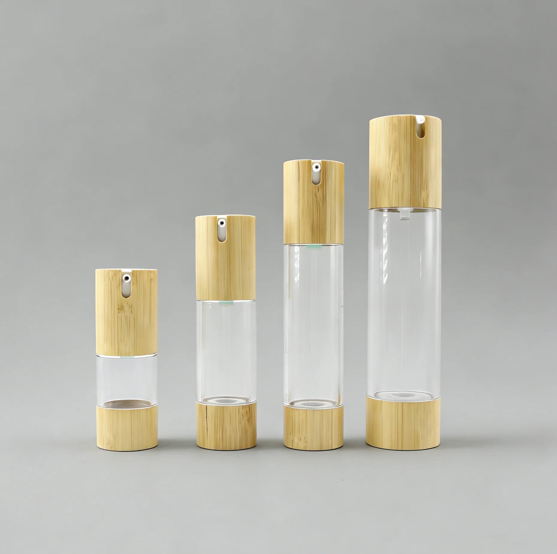 Cosmetic Bamboo Airless Bottle 15ml 30ml 50ml 100ml Lotion Essence Airless Pump Bottle C888 - 图片 3