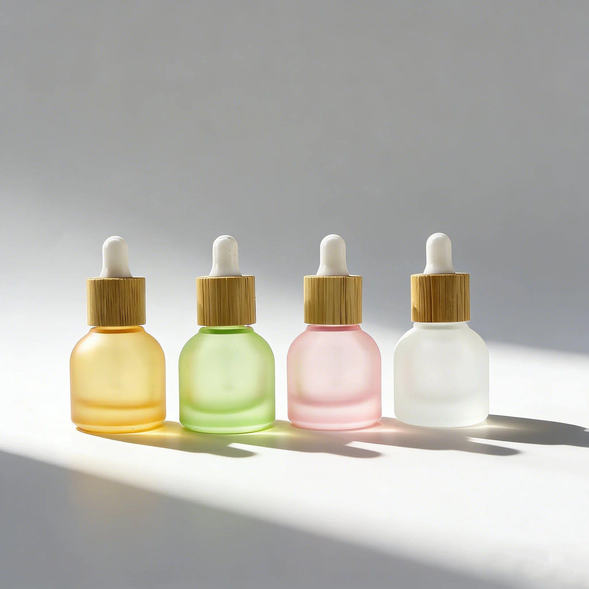 10ml Luxury Bamboo Wood Cap Essential Oil Frosted Glass Dropper Bottle Packaging Perfume Container - 图片 2