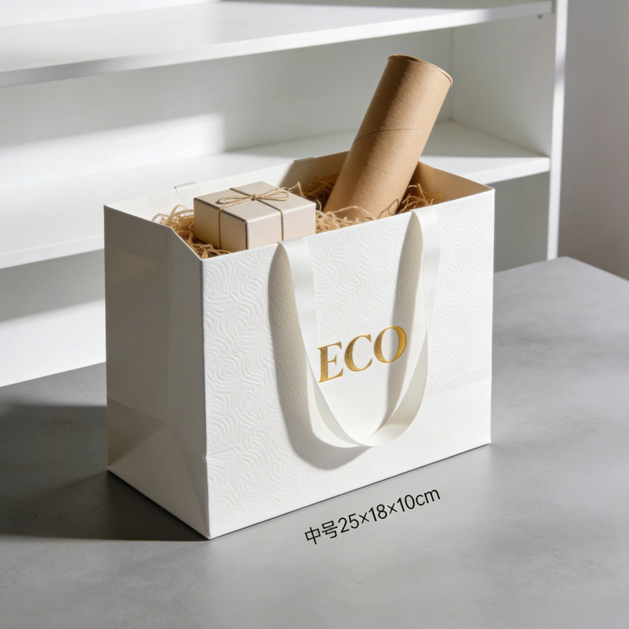 Custom Size Mall MOQ Sustainable Disposable Paper Gift Bag with Flat Handle Promotion Wedding Party Favors Gift Wrapping - 图片 5