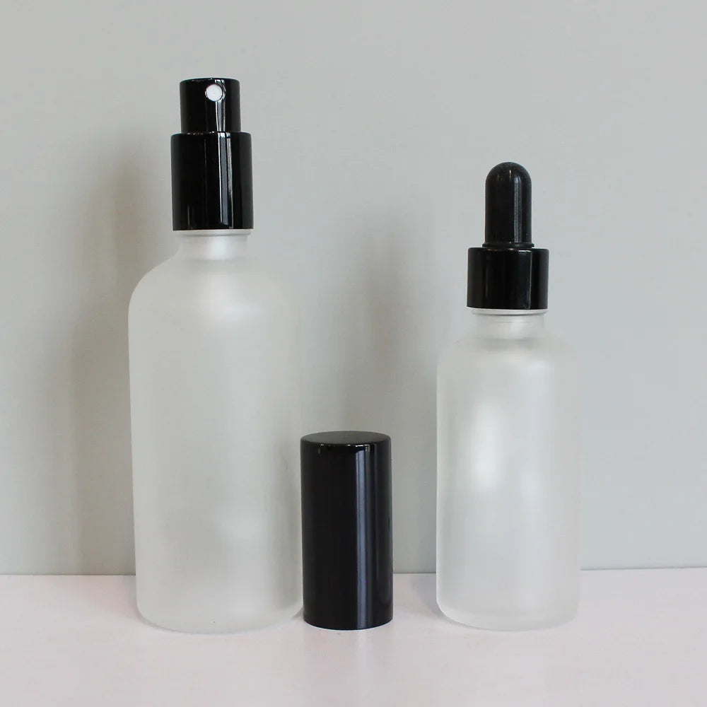 Wholesale Custom 30ml 60ml 100ml 120ml 2oz 4oz Frosted Round Boston Perfume Glass Essential Oil Dropper Bottle With Lids - 图片 5