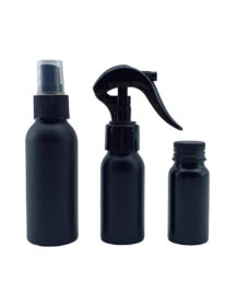 Cosmetic 10ml 30ml 50ml 100ml 200ml 250ml 500ml Empty Black Aluminium Bottle With Trigger Sprayer Metal Cap for Lotions