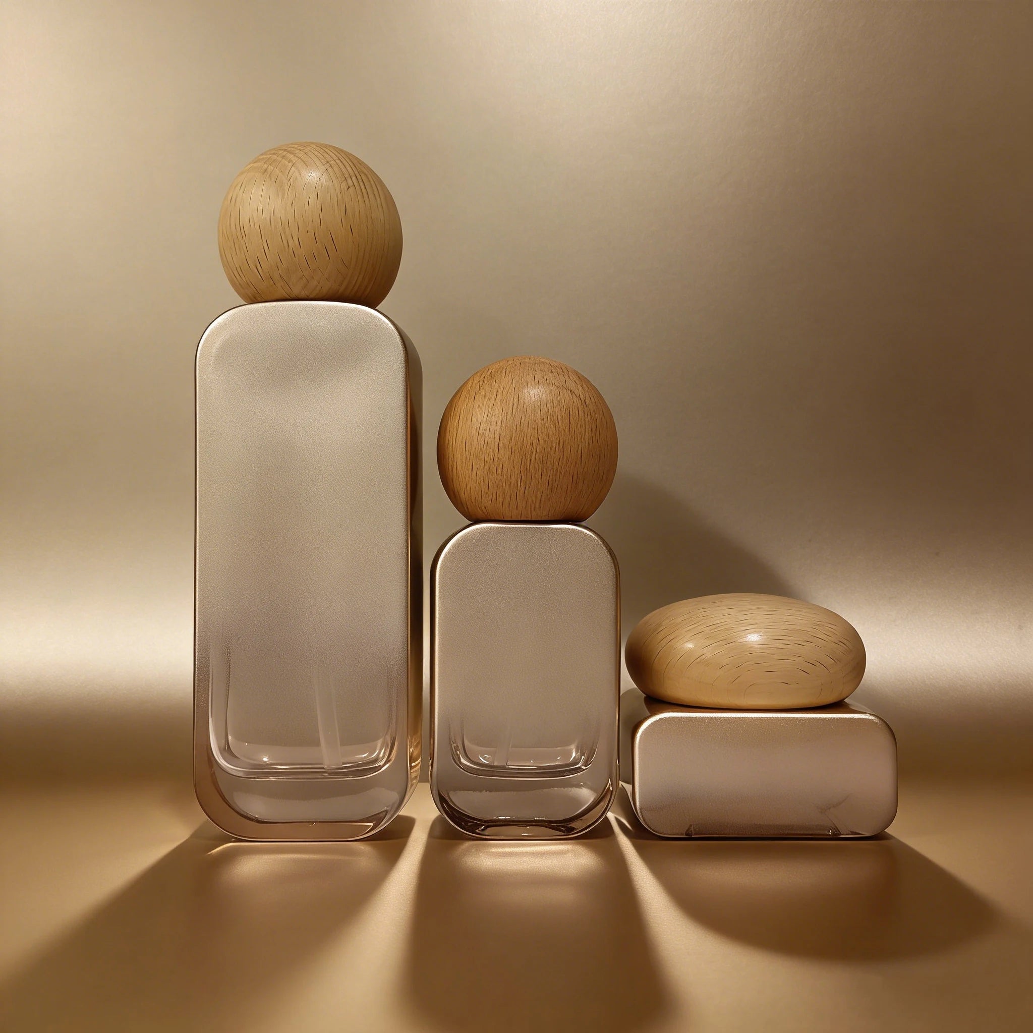 50g Glass Cosmetic Packaging Empty Bottles for Eye Cream & Lotion with Lotion Pump Square Shape