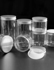Transparent Container 100ml 120ml 150ml 200ml 250ml 300ml Plastic Food Jar with Aluminum Screw Lid