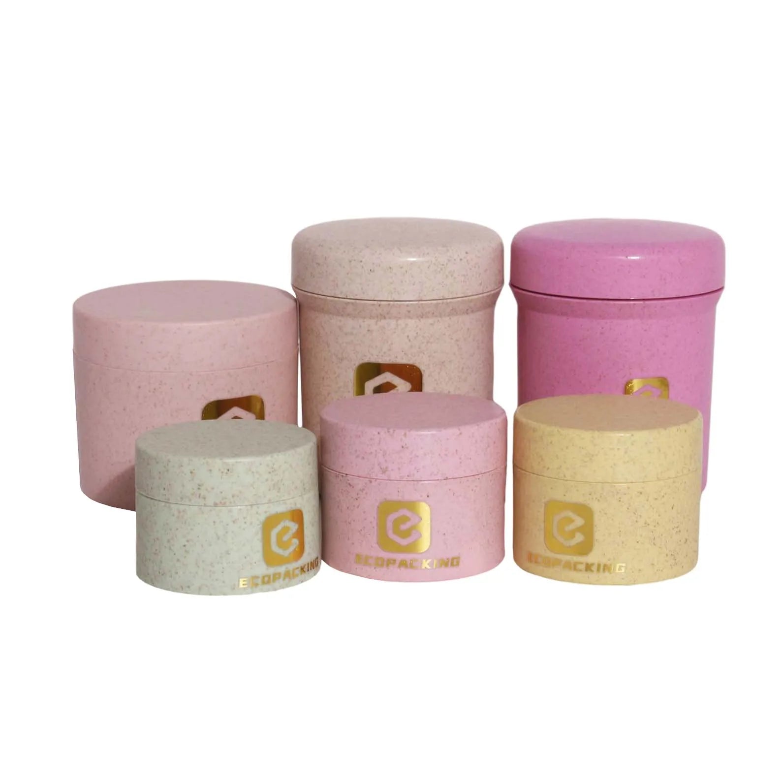 Eco Friendly Cosmetic Jars Empty Wheat Straw Plastic Facial Cream Jars with logo - 图片 6