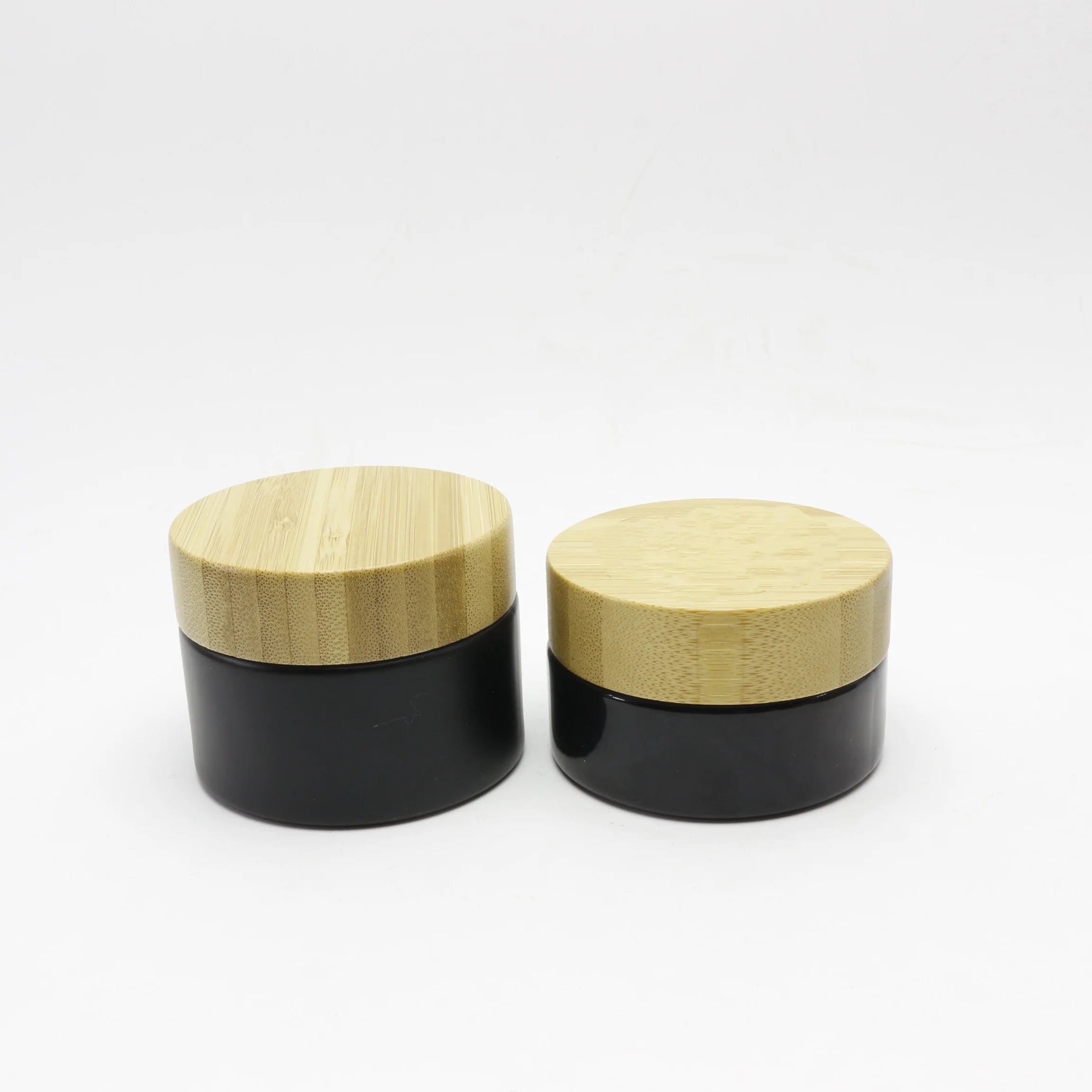 5g 15g 30g 50g 100g 200g Recycle Real Skin Care Products Cosmetics Packaging Bamboo Cream Frosted Glass Jars with Bamboo Lid - 图片 2