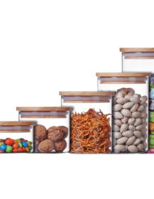 Kitchen Seasoning Pot Storage Container Glass Sugar Spice Jar Set Salt Jar Airtight Dishwasher Safe Magnetic Lid Spice 8888J