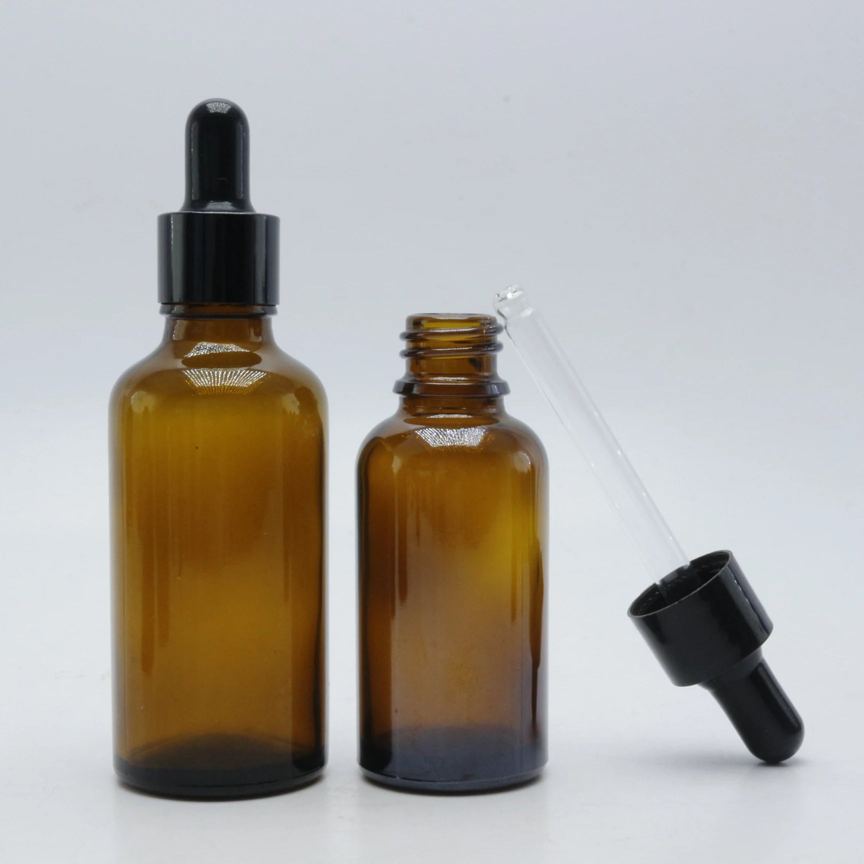 good price hot sale 5ml 10ml 15m l20ml30ml 50ml100ml amber essential oil bottle amber glass bottle with dropper black cap - 图片 6