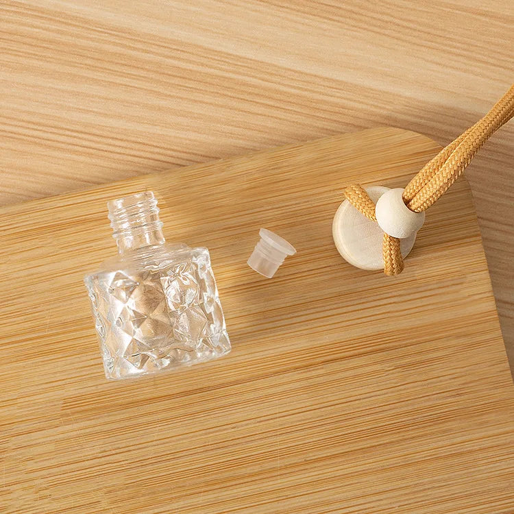 Empty air Freshener Hanging Glass Car Perfume Bottle Diffuser Bottle - 图片 2