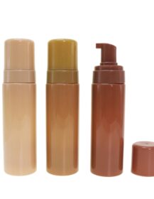 Amber Brown Empty 200ml 6oz Plastic Custom OEM Luxury Facial Cleanser Foam Pump Bottle Foaming Pump Dispenser