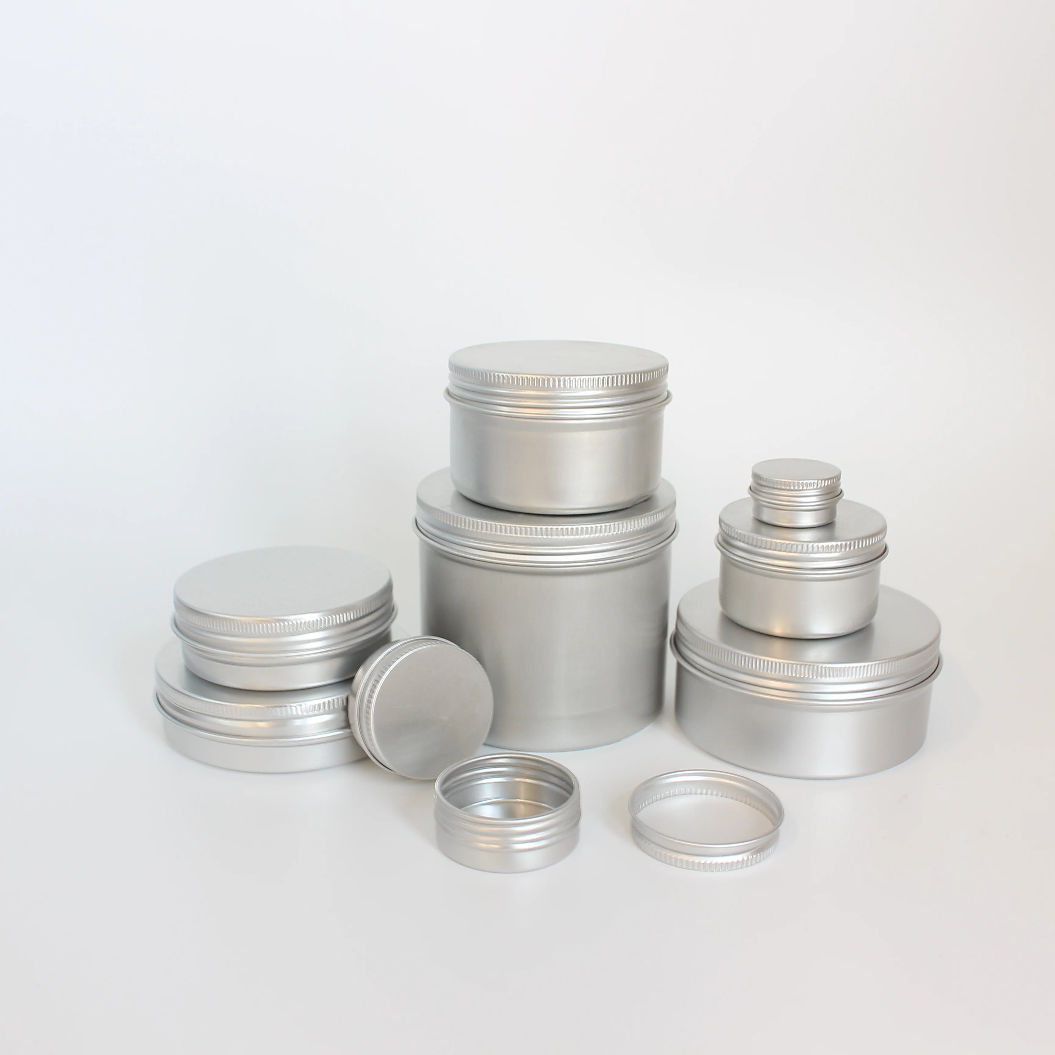 30g 50g 60g 80g 100g 1oz 2oz 5oz Empty Aluminum Tin Lip Balm Container Candle Aluminum Jar Packaging - 图片 5