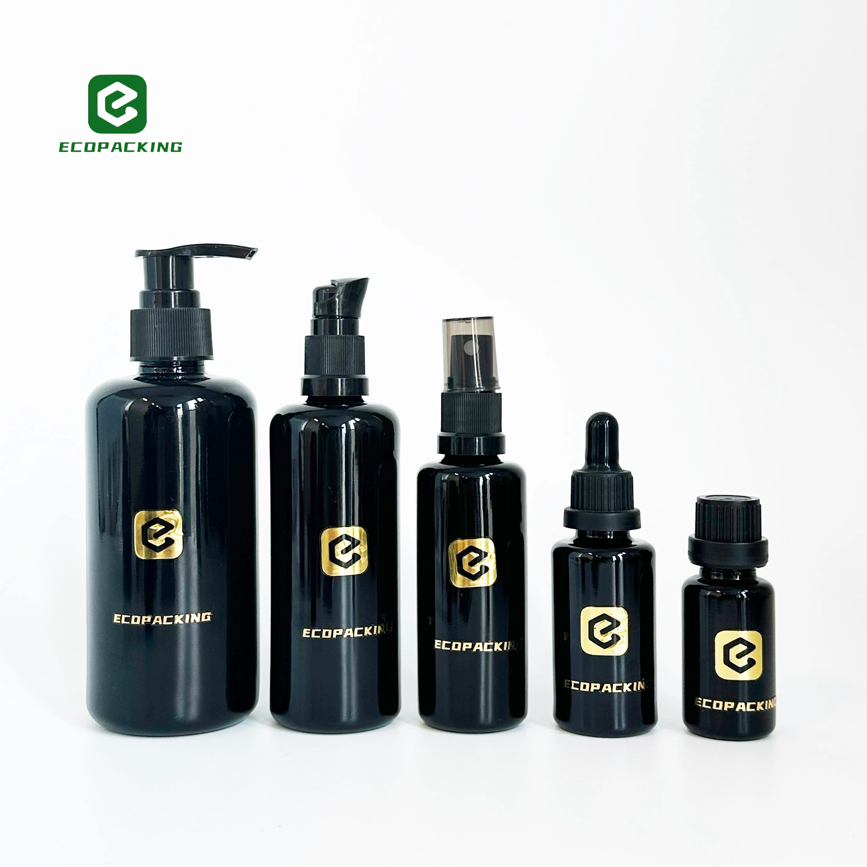 200ml 6oz Hair Oil Essential Perfume Cosmetic Dark Violet Uv Black Glass Pump Spray Bottle for Skin Care Custom Bottle - 图片 6
