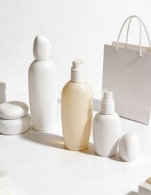 Luxury New Shape 30-120ml White Matte Lotion Glass Bottles & 30-50g Clear Cream Jars Skincare Packaging Set