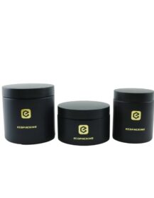 Wholesale Cosmetic Food Packaging 100ml 150ml 200ml 250ml 300ml Amber Black Pet Plastic Cosmetic Cream Jar with White Black Lid