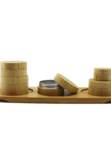5g 10g 15g 30g 50g 100g 150g 200g Bamboo Aluminum Jar Face Cream Wax Aluminum Bamboo Cosmetic Jars With Aluminum Inner Lid M888